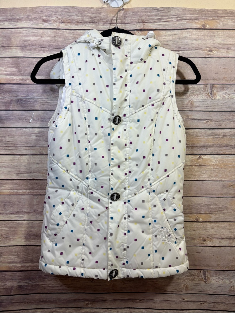 BURTON DRYRIDE QUILTED PUFFER VEST IVORY SIZE XS